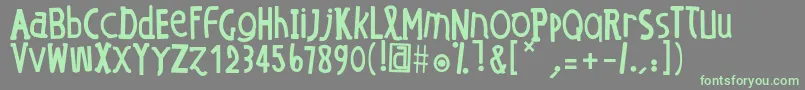 OEDansLO Font – Green Fonts on Gray Background