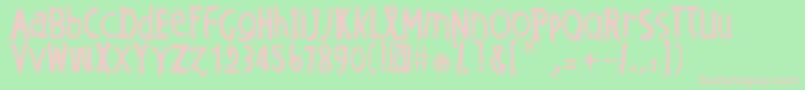 OEDansLO Font – Pink Fonts on Green Background