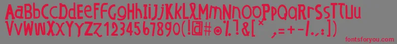 OEDansLO Font – Red Fonts on Gray Background