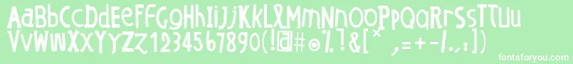 OEDansLO Font – White Fonts on Green Background