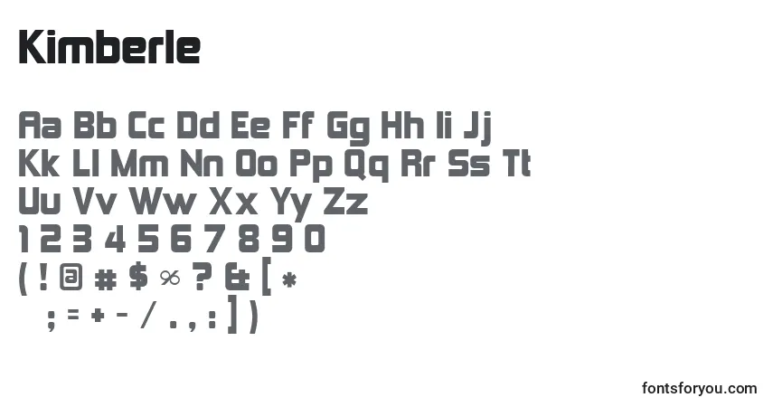 Kimberle-fontti – aakkoset, numerot, erikoismerkit