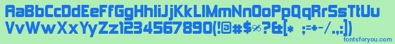 Kimberle-fontti – siniset fontit vihreällä taustalla