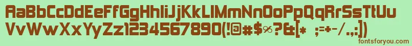 Fonte Kimberle – fontes marrons em um fundo verde