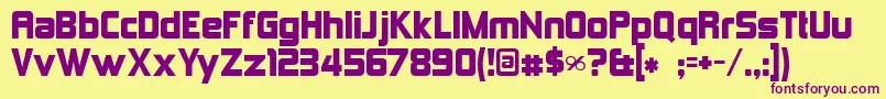 Kimberle-fontti – violetit fontit keltaisella taustalla