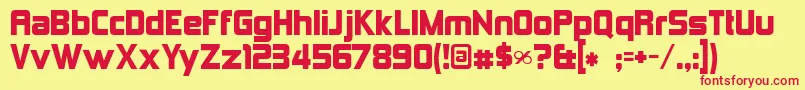 Czcionka Kimberle – czerwone czcionki na żółtym tle