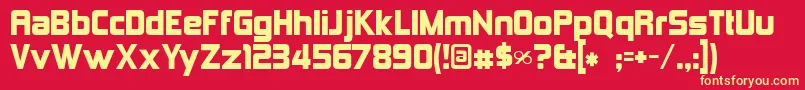 Kimberle-fontti – keltaiset fontit punaisella taustalla
