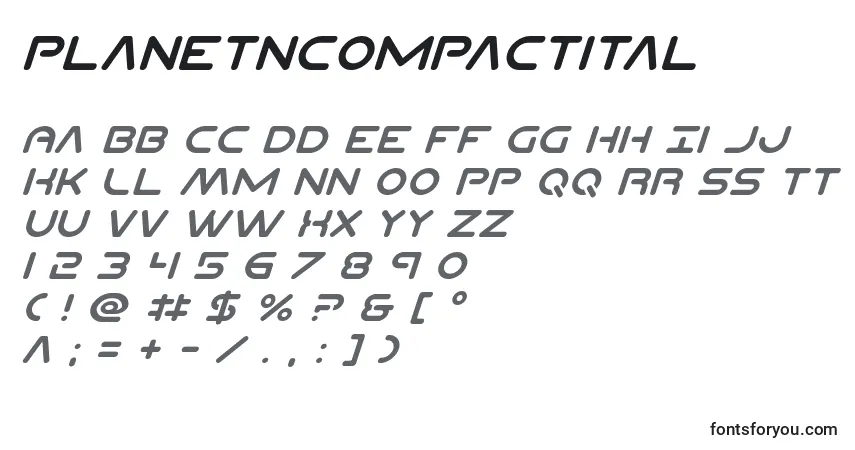 Police Planetncompactital - Alphabet, Chiffres, Caractères Spéciaux