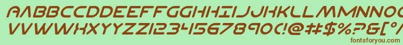 Planetncompactital Font – Brown Fonts on Green Background