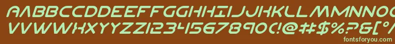 Planetncompactital Font – Green Fonts on Brown Background