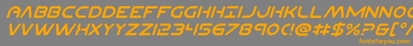 Planetncompactital Font – Orange Fonts on Gray Background