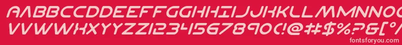 Planetncompactital Font – Pink Fonts on Red Background