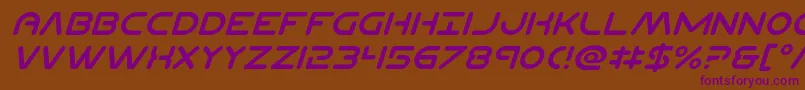 Planetncompactital Font – Purple Fonts on Brown Background