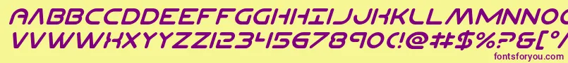 Planetncompactital Font – Purple Fonts on Yellow Background