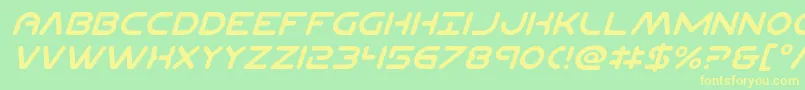 Planetncompactital Font – Yellow Fonts on Green Background