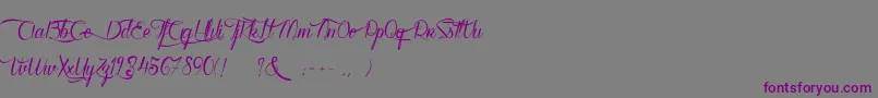 Шрифт WalkerOnTheMoon – фиолетовые шрифты на сером фоне