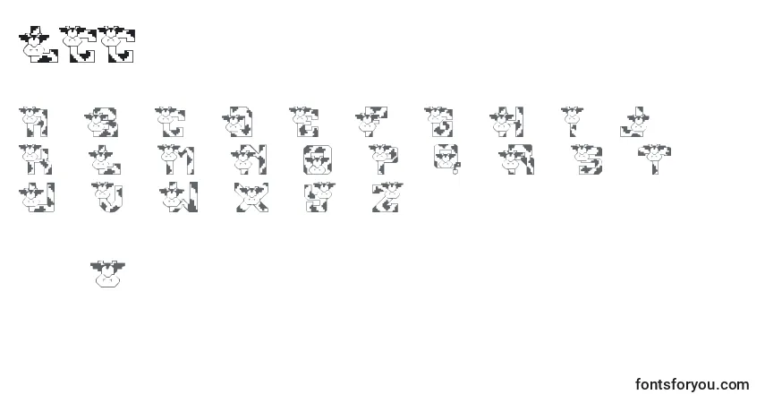 Czcionka LmsConradsCows – alfabet, cyfry, specjalne znaki