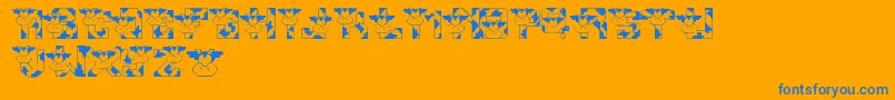 LmsConradsCows Font – Blue Fonts on Orange Background