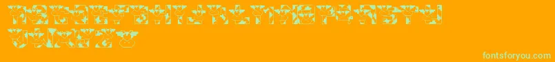 LmsConradsCows Font – Green Fonts on Orange Background