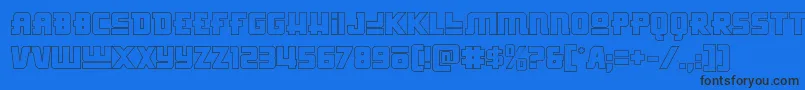 Шрифт Hongkonghustleout – чёрные шрифты на синем фоне