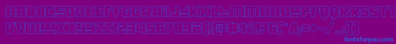 フォントHongkonghustleout – 紫色の背景に青い文字