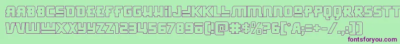 Hongkonghustleout-Schriftart – Violette Schriften auf grünem Hintergrund