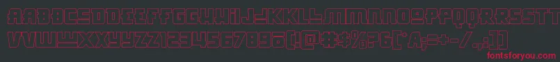 フォントHongkonghustleout – 黒い背景に赤い文字