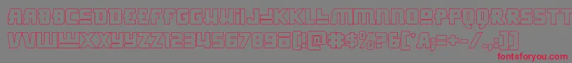 Czcionka Hongkonghustleout – czerwone czcionki na szarym tle