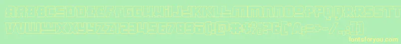 Czcionka Hongkonghustleout – żółte czcionki na zielonym tle