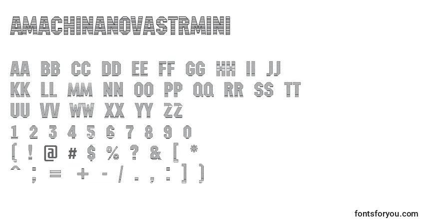 characters of amachinanovastrmini font, letter of amachinanovastrmini font, alphabet of  amachinanovastrmini font