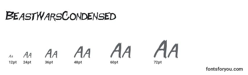 BeastWarsCondensed Font Sizes