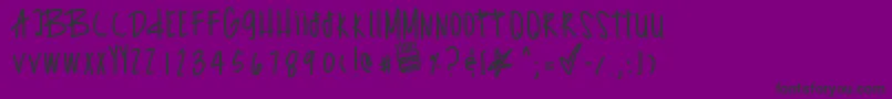 フォントSurprzebirthday – 紫の背景に黒い文字