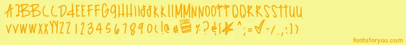 Police Surprzebirthday – polices orange sur fond jaune