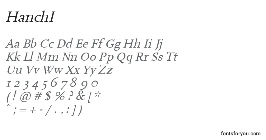 Fuente HanchI - alfabeto, números, caracteres especiales