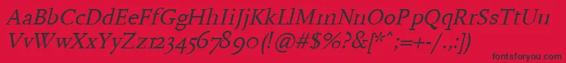 HanchI Font – Black Fonts on Red Background