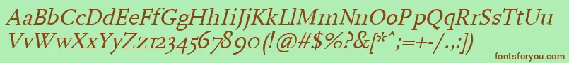 HanchI Font – Brown Fonts on Green Background