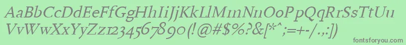 HanchI Font – Gray Fonts on Green Background
