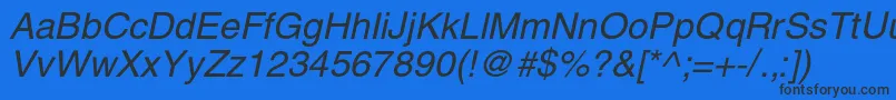 Шрифт HelioscItalic – чёрные шрифты на синем фоне