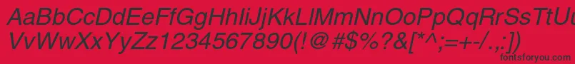 HelioscItalic Font – Black Fonts on Red Background