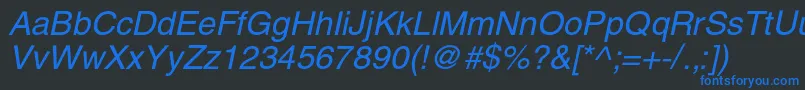 HelioscItalic Font – Blue Fonts on Black Background