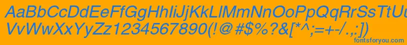 HelioscItalic Font – Blue Fonts on Orange Background