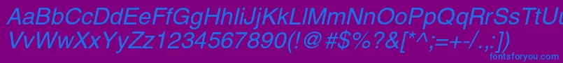 HelioscItalic Font – Blue Fonts on Purple Background