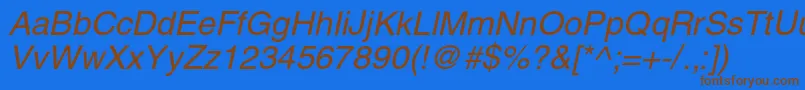Шрифт HelioscItalic – коричневые шрифты на синем фоне