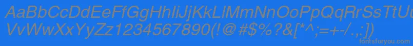 HelioscItalic Font – Gray Fonts on Blue Background