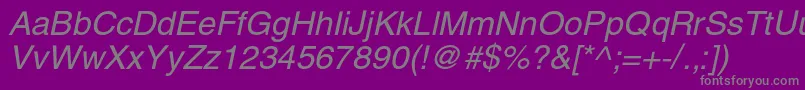 HelioscItalic Font – Gray Fonts on Purple Background
