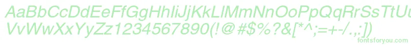 HelioscItalic-fontti – vihreät fontit valkoisella taustalla