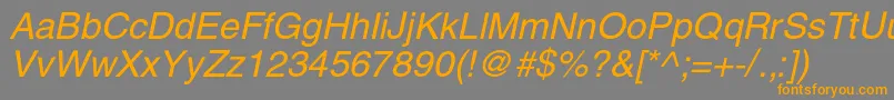 HelioscItalic Font – Orange Fonts on Gray Background