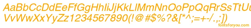 HelioscItalic Font – Orange Fonts on White Background