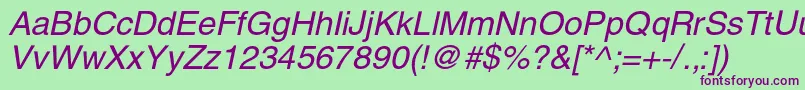 HelioscItalic Font – Purple Fonts on Green Background