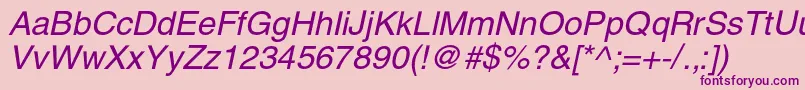 HelioscItalic Font – Purple Fonts on Pink Background