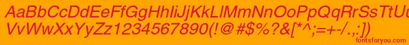 HelioscItalic Font – Red Fonts on Orange Background
